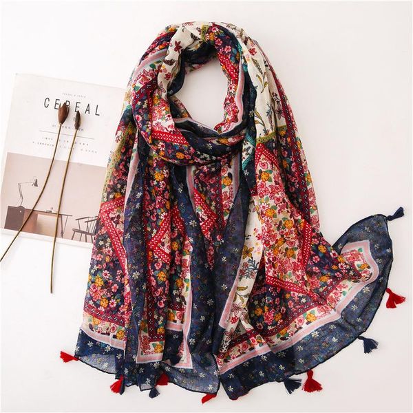 

scarves fashion autumn and winter cotton linen blanket scarf women's beach shawl tassels headcloth lady seaside keep warm silk, Blue;gray