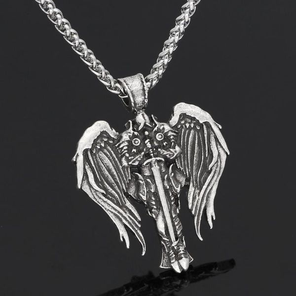 

pendant necklaces viking odin men's necklace accessories knight jewelry gift vintage fashion stainless steel chain, Silver