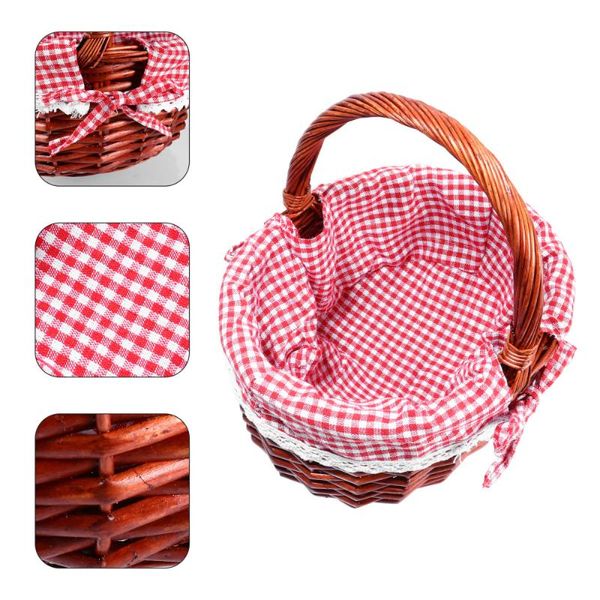 

storage baskets 1pc weaving basket picnic fruit vegetable (assorted color)