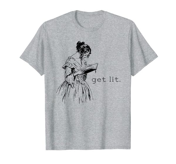 

get lit t-shirt for book lovers, White;black