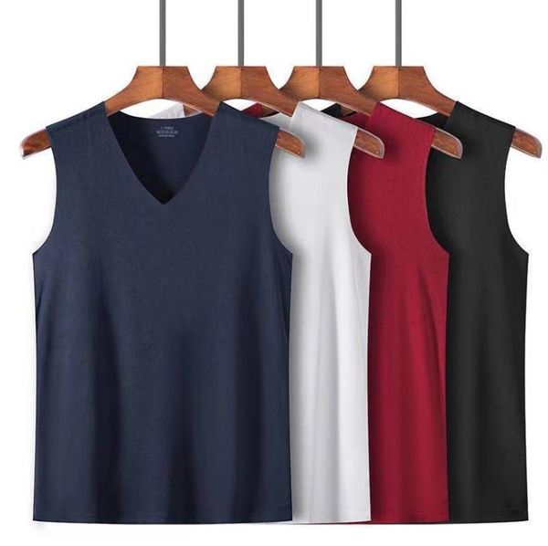 

2021 ice silk men's vest t shirts seamless breathable fitness running sports sleeveless bottoming shirt slim fit, White;black