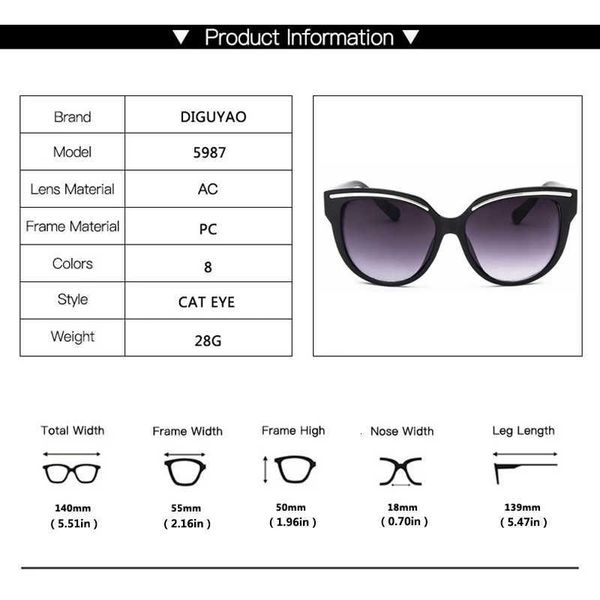 

luxury designer sunglasses diguyao marque luxe sunglasses 2021 oculos sol feminino womens brand vintage cat eye black clout goggles glasses, White;black