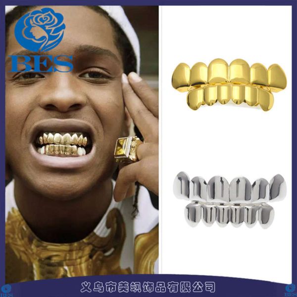 

hiphop grillz hip hop gold braces, wolf teeth, Silver