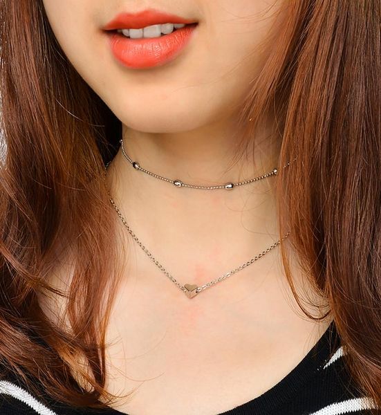 

chains fashion necklace for women heart gift to girlfriend holiday gifts joker european and american neck jewelry 2021, Silver