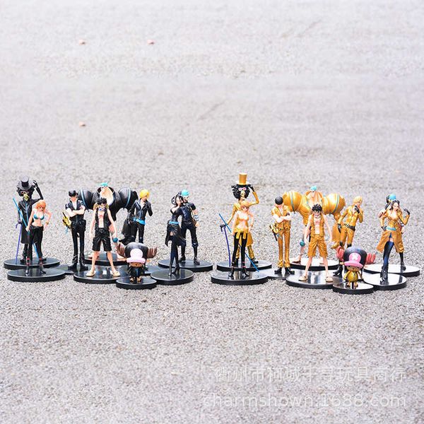 

nine gold and black bag ornaments of pirate king animation theater