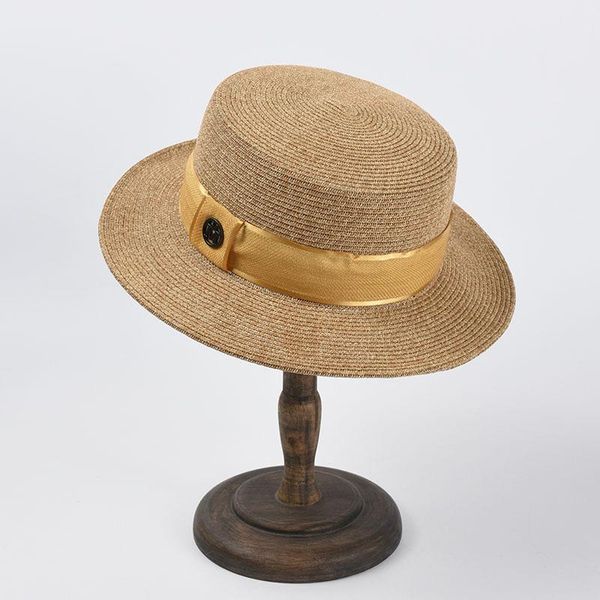 

summer small hat female eaves sunshade sun male flat straw beach sombreros de sol for women cap caps wide brim hats, Blue;gray