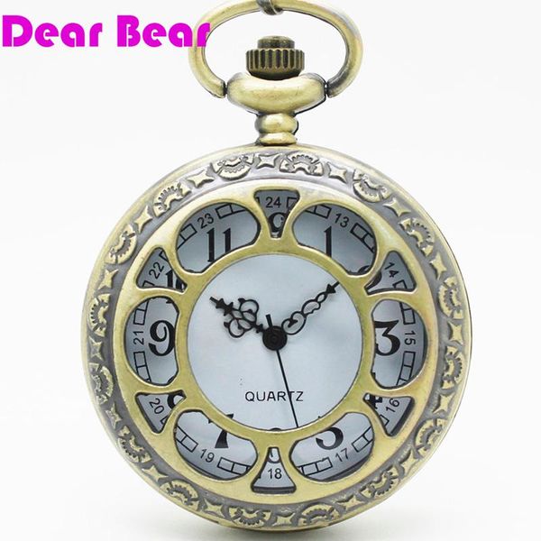 Orologi da taschino 10 pezzi in Steampunk Heave Metal scava fuori fiore quarzo flip orologio collana promozione partito cosplay regalo unico