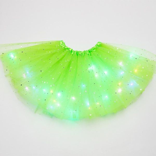 

party decoration 1pc flower star princess girl kids light tutu led skirt tulle birthday gift glow wedding costume clothing christmas
