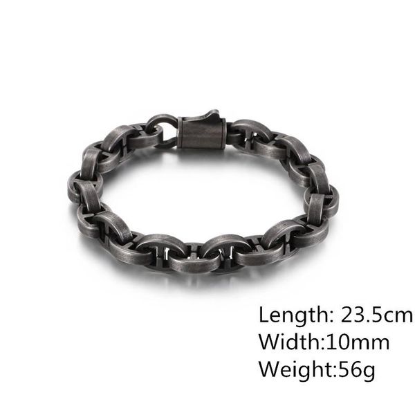 

link, chain 23.5cm link bracelet men biker stainless steel color gold black matte box armband male jewelry