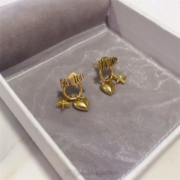 

women designer tribales ear jewelry dangle classic stainless steelantique gold-finish metal and white resin pearls with box 11, Silver