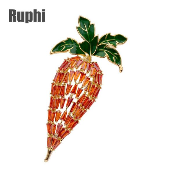 

pins, brooches spring summer jewelry copper zircons carrot designs fashion vegetables pin brooch ornament accessory, Gray