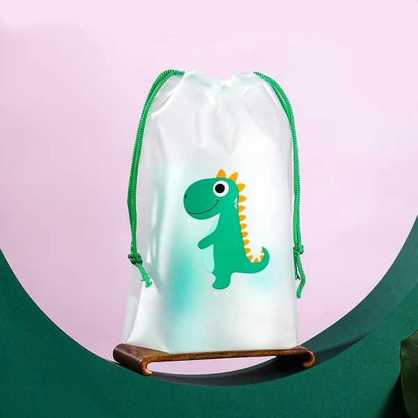 

storage bags waterproof travel cosmetic bag cute transparent pattern bear drawstring wardrobe plastic flat type pe
