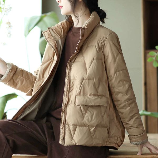 

good old winter white duck down jacket warm women thin short fashion, Black