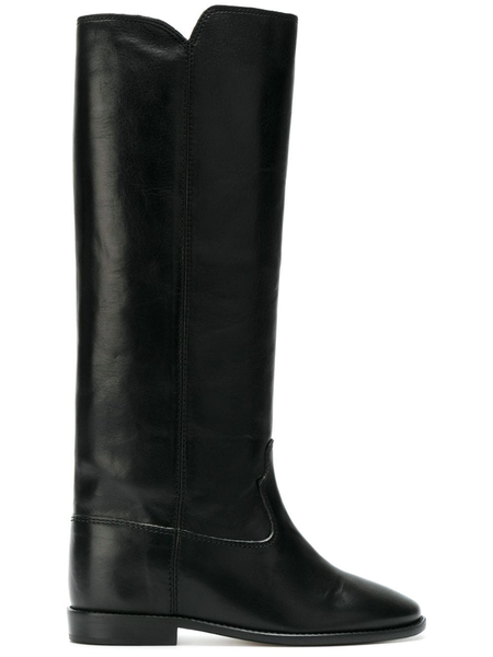 

boots season shoes paris black leather calf-high