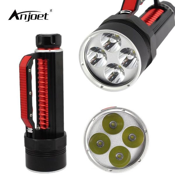 

led brightness durable underwater torch scuba diving 4 x xm-l xml t6 8000lm flashlamp waterproof underwat flashlights torches