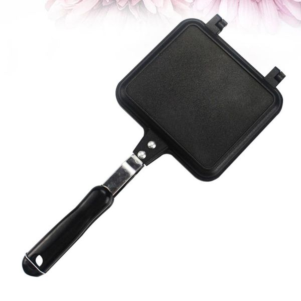 

pans 1pcs sandwich bread mold home gas non-stick frying pan toast double side pan(black)