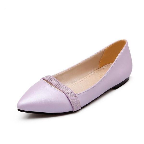 

dress shoes big size pointed simple flat sole summer ladies women woman, Black