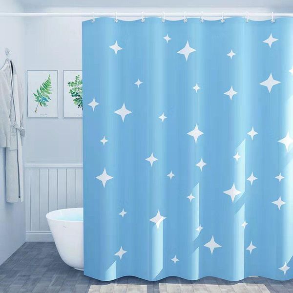 

shower curtains blue fantasy stars pattern curtain thick polyester bathroom waterproof