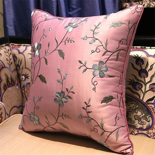

cushion/decorative pillow classical brach flower throw with inner 50x50cm embroidery stain cushion waist bloster chair mat decorative