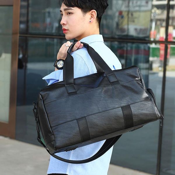 

duffel bags yilian fashion high class leather travel bag leisure sports fitness carry-on large capacity luggage outdoor cross