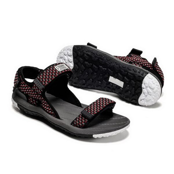 

new summer sandals men beach holiday shoes fashion male summer footwear flat non-slip a2403, Black