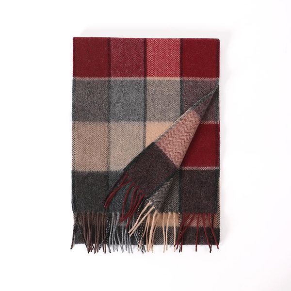 

scarves 2021 cashmere scarf men's autumn and winter thickened warmth herringbone pattern korean version of wild wool long bib, Blue;gray