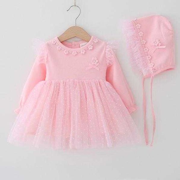 roupas vestido de bebê novo nascido princesa vestidos chapéu infantil belos vestidos de batismo baby menina baptismo vestidos outono