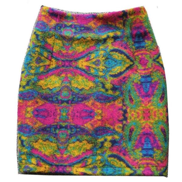 

skirts 2021 autumn winter woolen mini skirt women high waist step package hip printed, Black