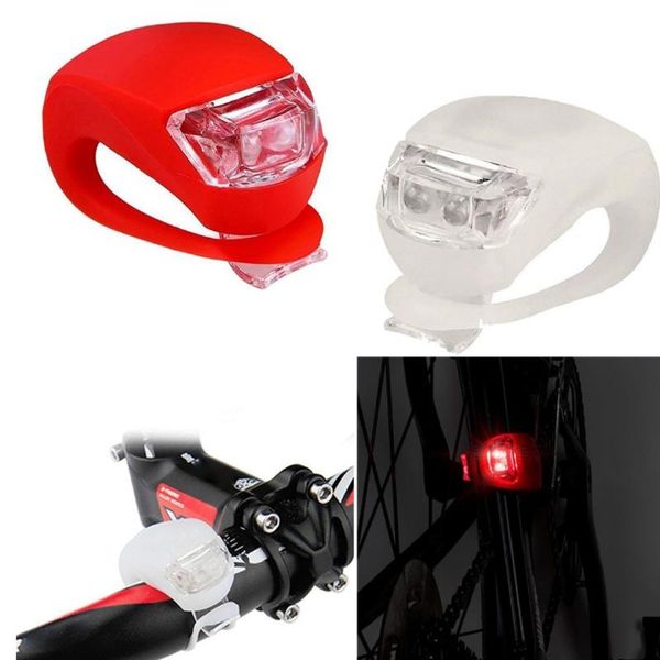 

bike lights 2pcs bicycle front light silicone led head rear wheel +battery waterproof accessories lamp