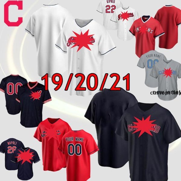 

cleveland 12 francisco lindor customized indian baseball jerseys 11 jose ramirez 22 jason kipnis 22 josh naylor allen carrasco any name, Blue;black