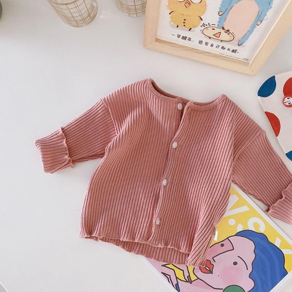 

pullover baby girl cardigan sweater solid color spring autumn kids long sleeve casual school children clothing, Blue