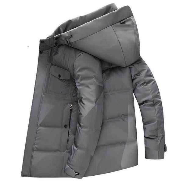 

down et men's small, medium and long section 2021 winter leisure hooded camouflage warm, Black