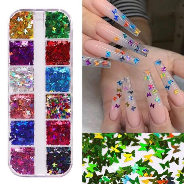 

nail art decorations 7 color gold foils exquisite nails glitter aluminum flakes paillette chip design shinny year decoration, Silver;gold