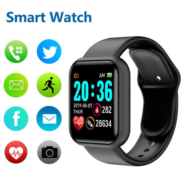 

y68 d20 smart watch waterproof men women smartwatch fitness bracelet blood pressure heart rate monitor pedometer cardio watches for ios andr