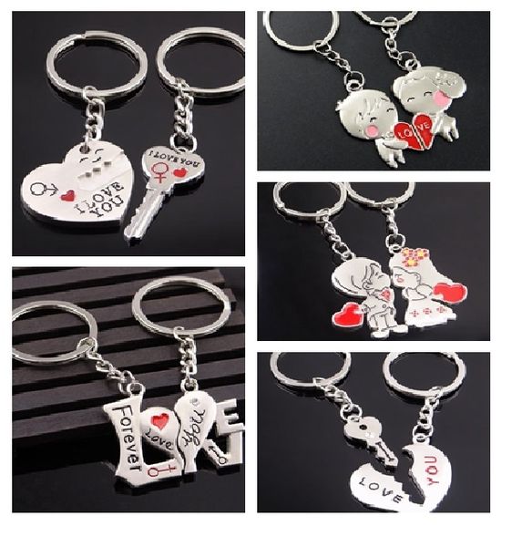 Portachiavi amante creativo in metallo TI AMO Portachiavi a cuore Auto romantica Regalo di San Valentino Coppia portachiavi