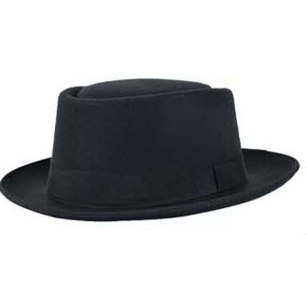 

wide brim hats summer outdoor sun high-end flat woolen korean hat retro british big fashion o9c0, Blue;gray
