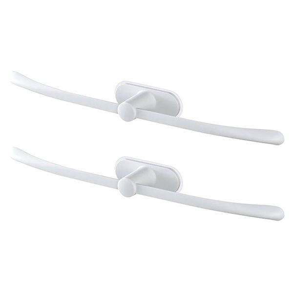 

towel racks 2pcs/pack kitchen punch easy install for bathroom holder wall mounted bow shape bar self adhesive storage hanging