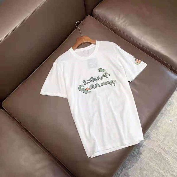 

2022 factory wholesale new summer p + frog print short sleeve t-shirt men's and women's casual loose sports 062505, White