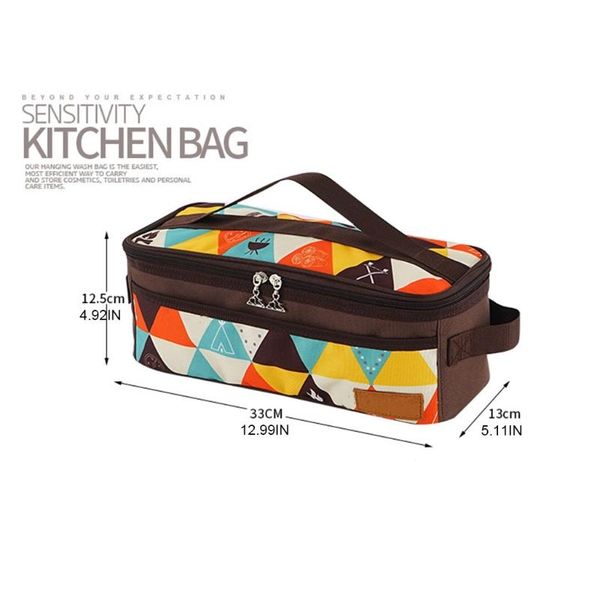 

tools & accessories portable camping storage handbag kitchen utensil organizer travel set cookware utensils kit hanging bag outdoor dropship