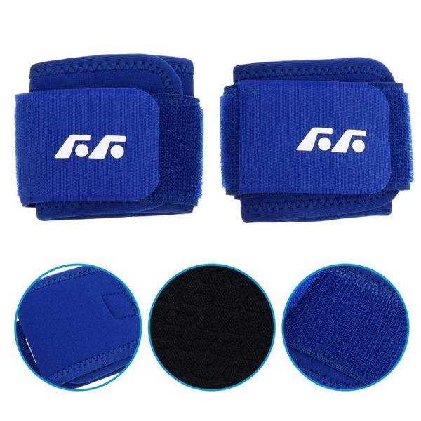 

pair sports wristband adjustable fitness wrist support hand protector, Black;red