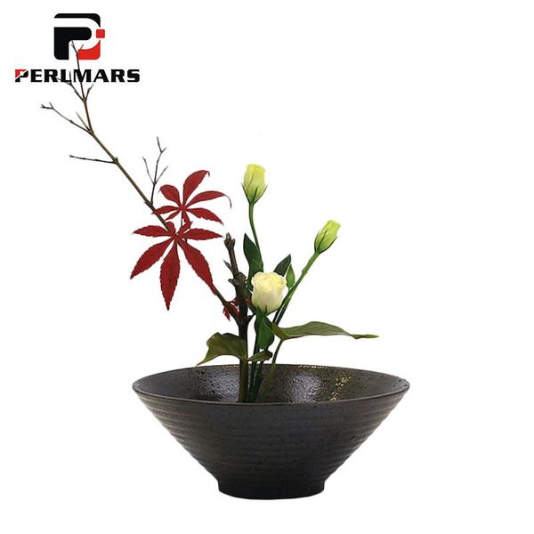 

vases japanese style flower vase home decoration crafts coarse pottery pot / container bowl gardening art bonsai plant holder