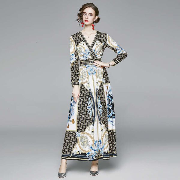 

palace sale casual dresses printed v-neck dress, Black;gray
