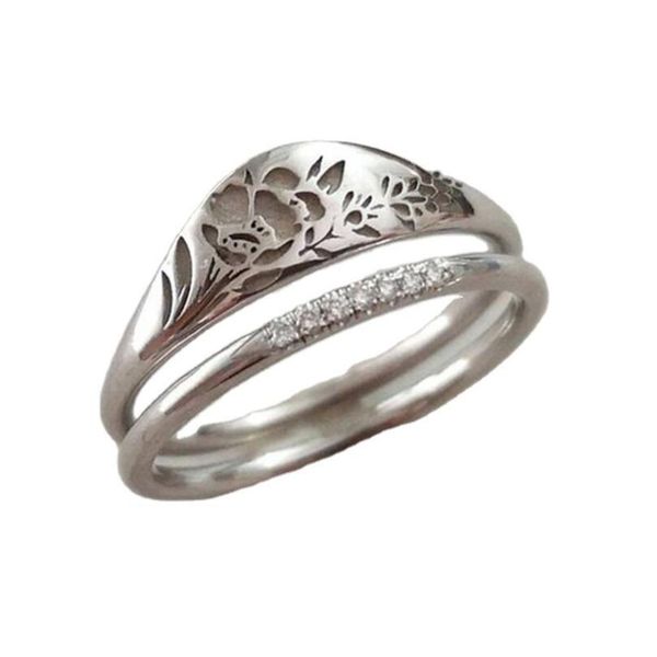 

fashion hollow pattern ring vintage hit colour love heart metal rings for women girls party jewelry, Golden;silver