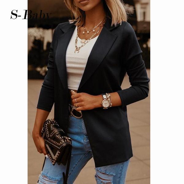 

women's jackets 2021 autumn jacket fashion solid oversize suit coat korean style hip hop streetwear loose casual g3, Black;brown
