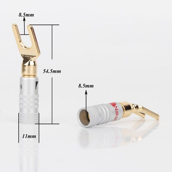 

smart power plugs y- type banana connector speaker spade plug screw gold plated
