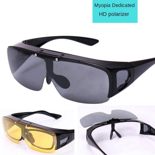 

outdoor eyewear myopia polarized sunglasses mirror men's flip-up drivers driving fishing sunshade glasses available day and night