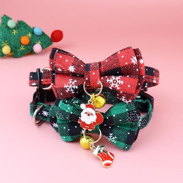 

cat collars & leads christmas collar big bowknot holiday cats dog bow tie adjustable neck strap pet grooming festival puppy kitten necklace