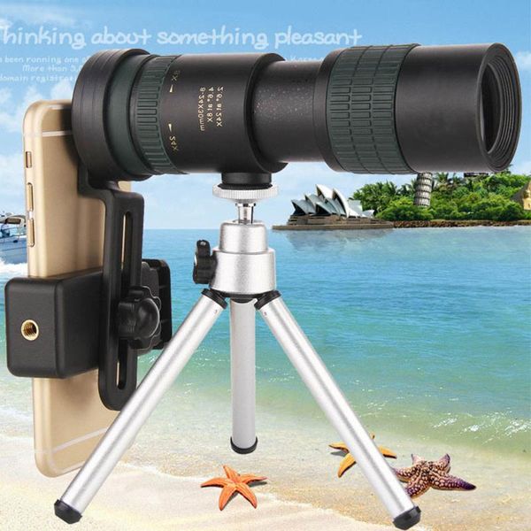 

8-24 x 30 hd focus optical monocular telescope zooming pocket with tripod telescopes