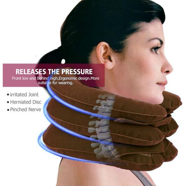 

neck pillow air inflatable cervical brace shoulder pain relax support massager cushion traction soft