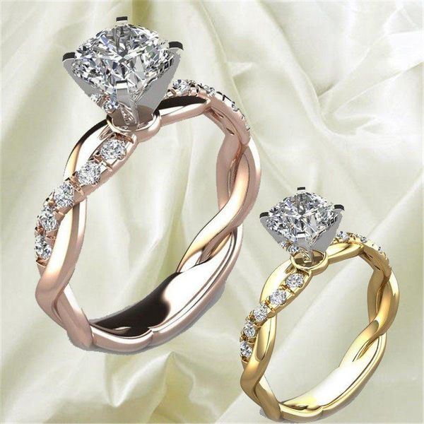 

wedding rings silver color bling rhinestone ring fashion beautiful women engagement gift, Slivery;golden